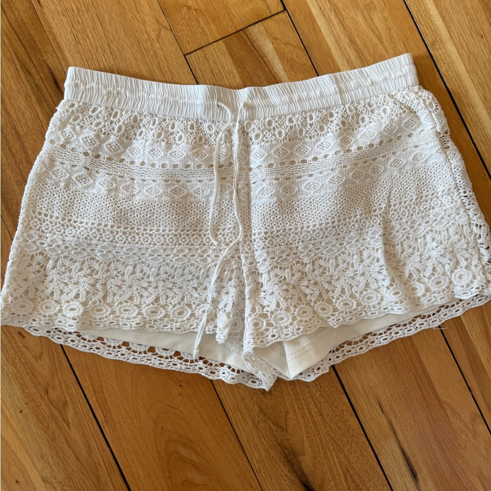 Like New White Lace Shorts Size M